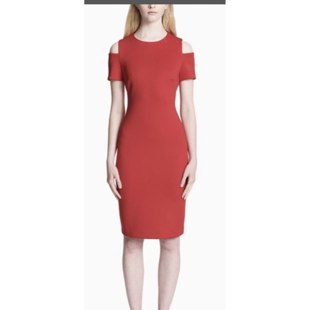 Calvin Klein Red Cold Shoulder Sheath Dress Size 6 NWT